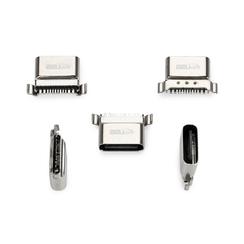 TYPE-C 12P母座防水拉伸殼帶防套L=7.6沉板1.48兩腳插 IPX7---(UC.01.35-1J-0004)